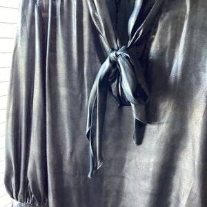 Who What Wear Shimmering Silver Blouse